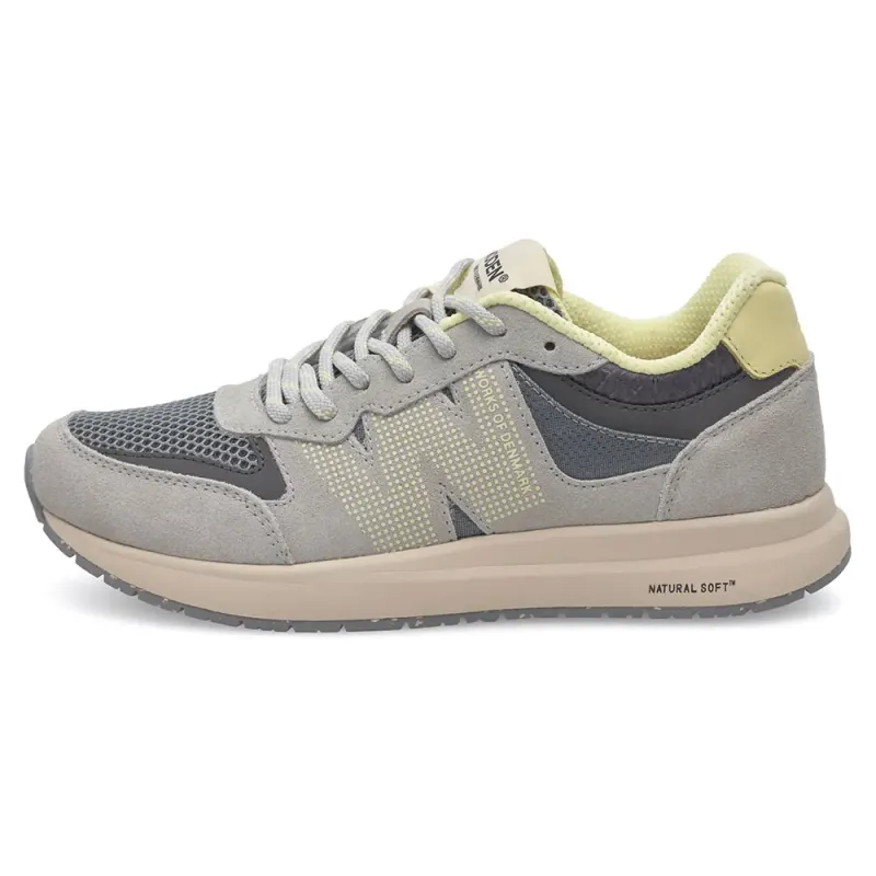 Woden sneaker Light Grey / Dark Grey / Neongroen (N000648-049)