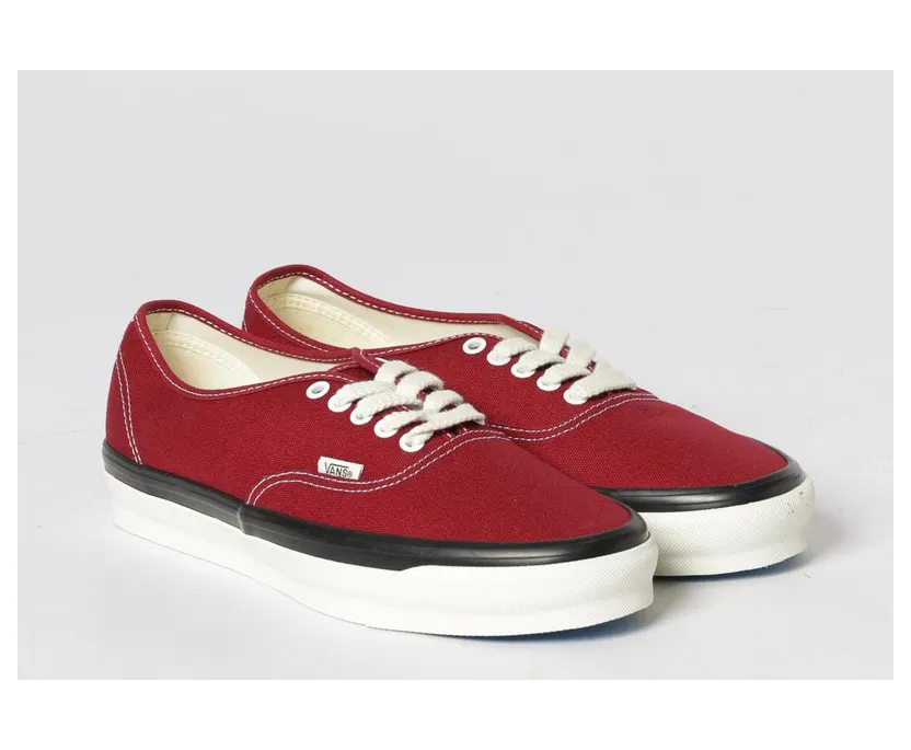 Vans LX Authentic 44 Cotton Canvas Low-Top Sneakers with Contrast Sole Red (VN000EFZBRD1)