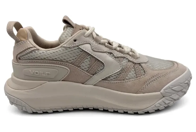 Voile Blanche Club Act sneakers met vlakken – Beige (CLUBACTSUEDE)