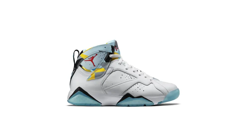 Jordan 7 Retro N7 White/Ice Cube Blue-Dark Turquoise-Black (744804-144)