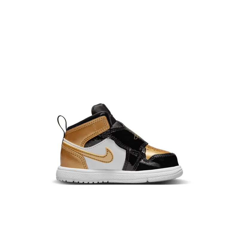 Sky Jordan 1 Mid Black Metallic Gold White (DV6068-071)