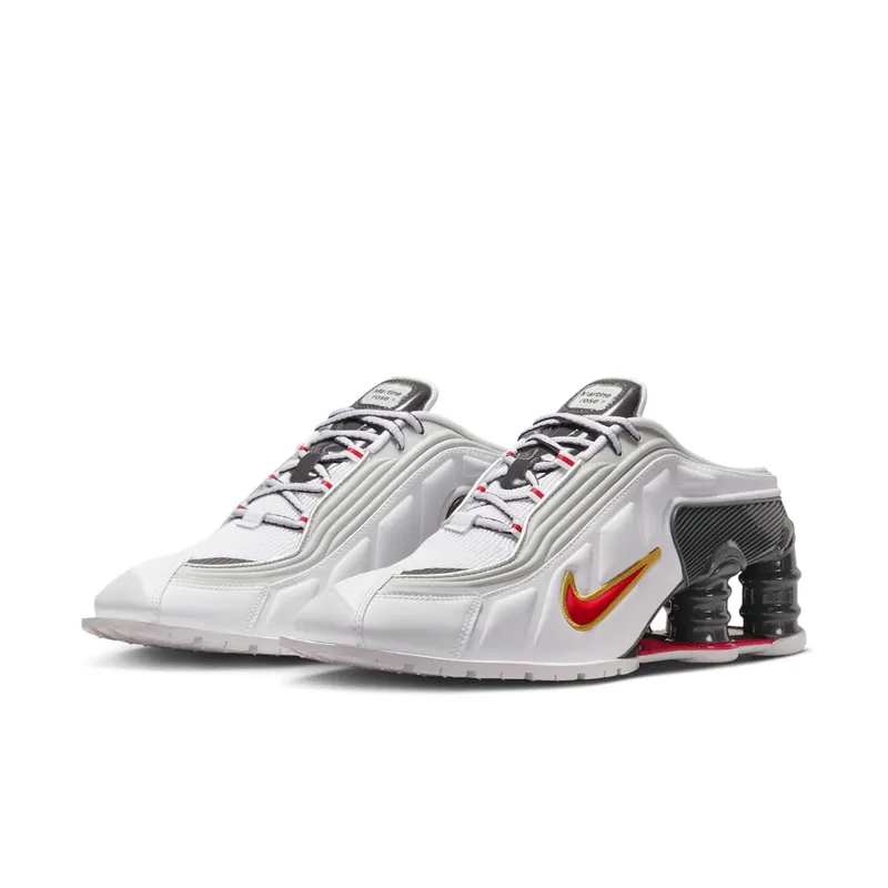 Nike Shox MR4 Mule “Martine Rose Metallic Platinum Varsity Red” (IM5420-100)