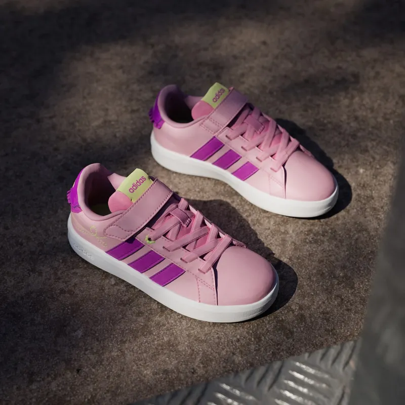 Adidas GRAND COURT 3.0 Shoes KIDS St Tropic Bloom / Purple Burst / Hi-Res Yellow (KI1755)