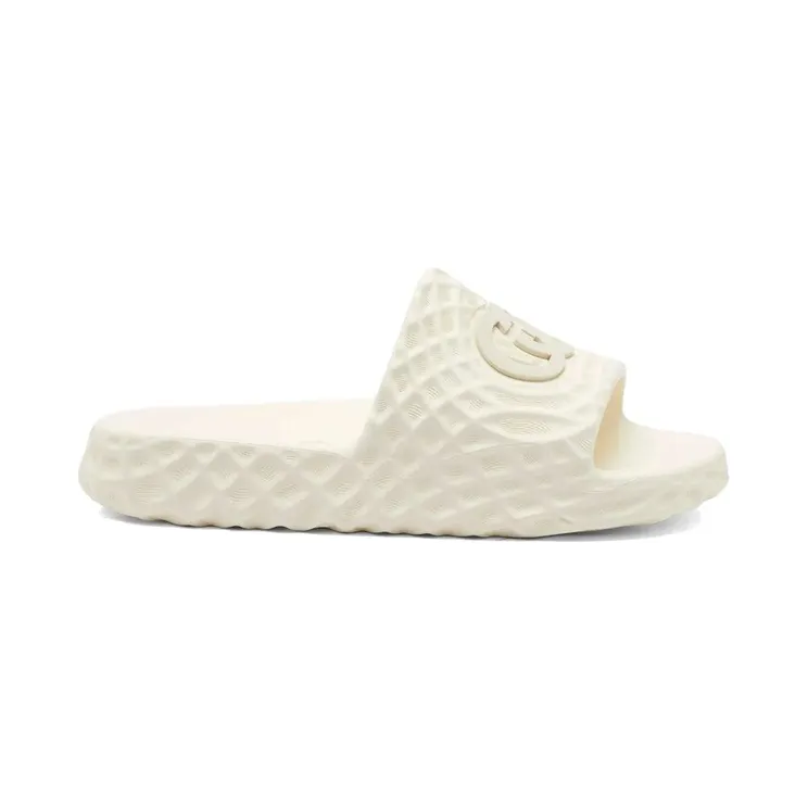 Gucci Slide Sandal Interlocking G Off White Water Ripples (770801 J8710 9164)