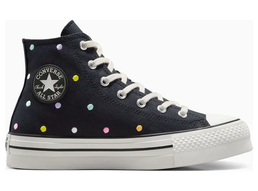 Converse Chuck Taylor All Star Lift Polka Dots Platform Black/Vintage White/Egret (A12608C)