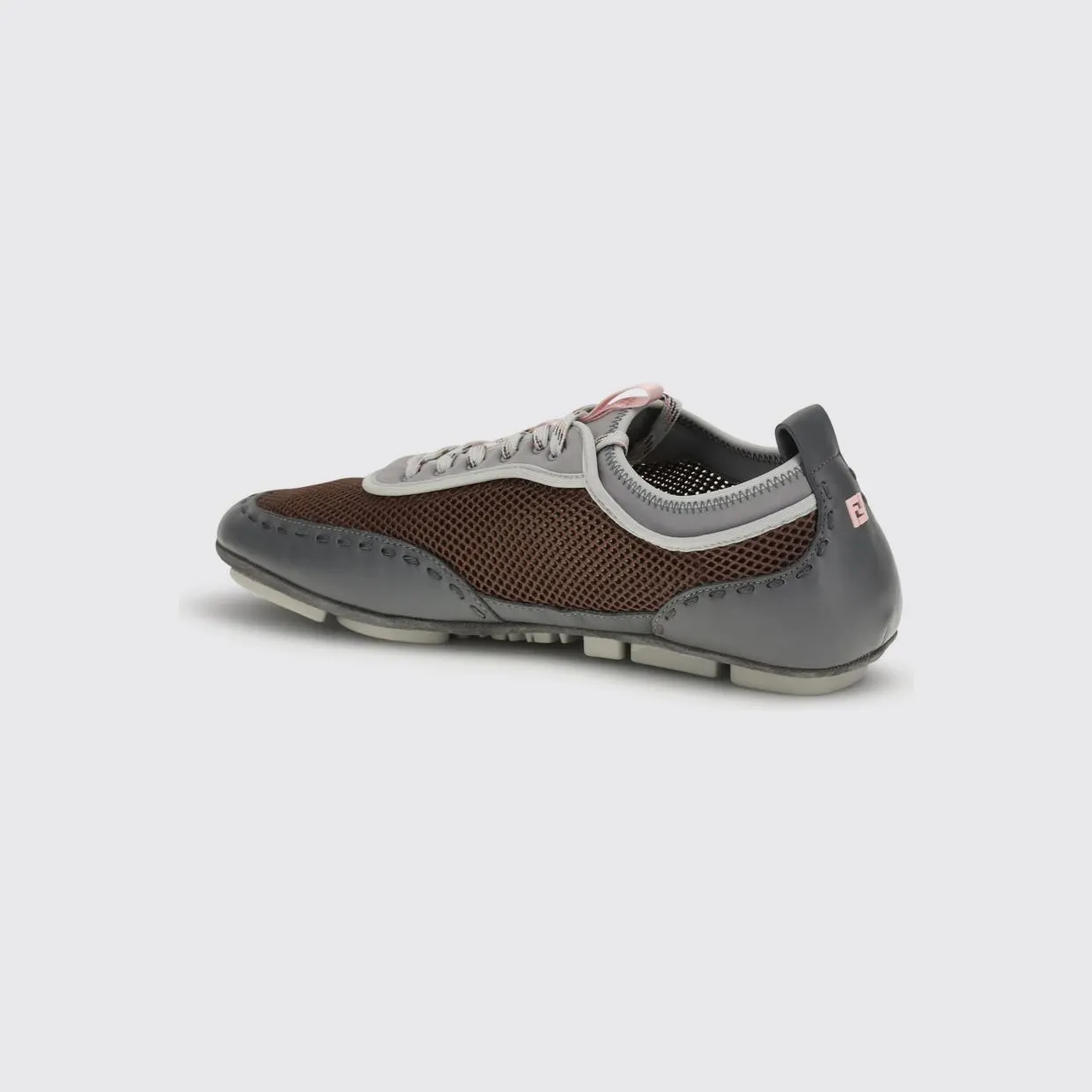 Fendi Fit Sneakers in Mesh and Leather Grey (7E1853AWKLF1VAL) (2)