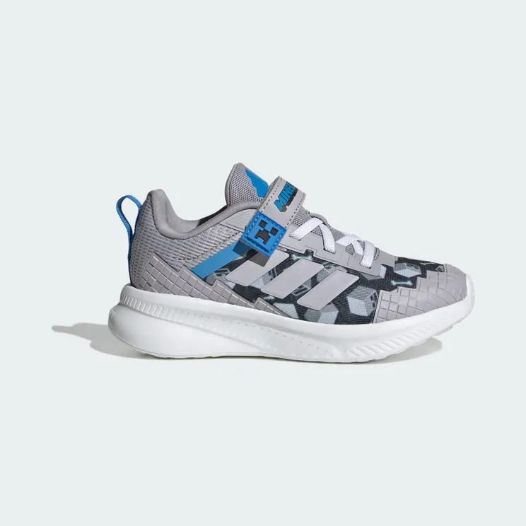 adidas Minecraft Fortarun 4.0 Shoes Children “Glory Grey / Glory Grey / Lucid Ray Blue” (JR1945)
