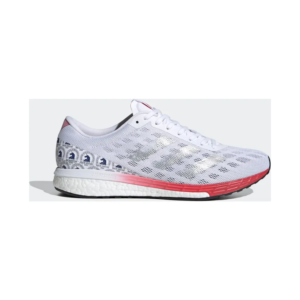adidas Adizero Boston 9 Schuh Cloud White / Silver Metallic / Scarlet (FX8499)