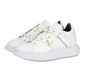 Moschino Slip On Sneakers Aus Kalbsleder Heart Eyelets (POLJA15484G0BJA0100)