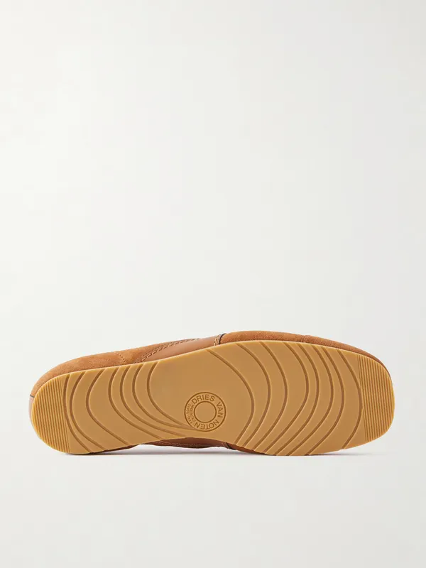 Dries Van Noten Leather-Trimmed Suede Sneakers Tan (262-021700-0126) (3)