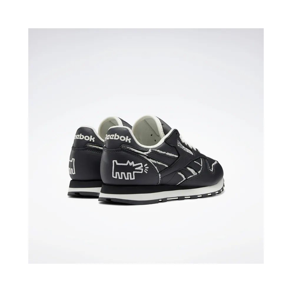 Reebok Keith Haring Classic Leather Shoes Black / Chalk / Pure Grey 8