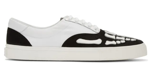 Amiri Black and White Skeleton Toe Sneakers (Y0F22274CL)