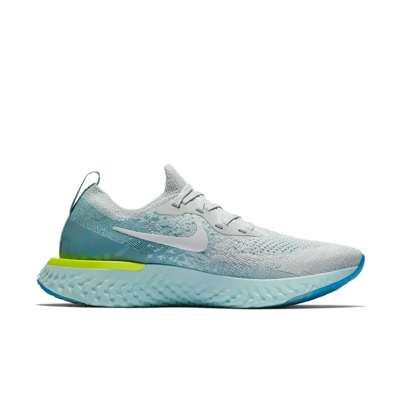 Nike Epic React Flyknit Volt Glow (W) Pure Platinum/White-Mica Blue-Volt Glow-Glacier Blue (AQ0070-008)