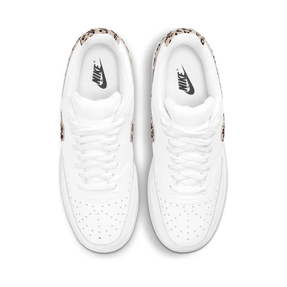 Nike Court Vision Low Leopard Swoosh White (W) (DD9665-100)