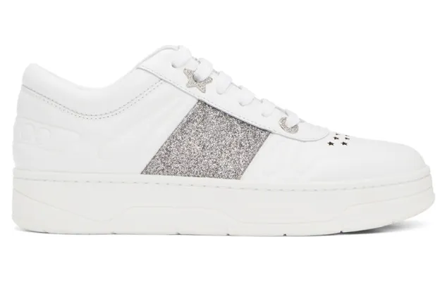 Jimmy Choo White and Silver Hawaii Sneakers (HAWAII/F FAF)