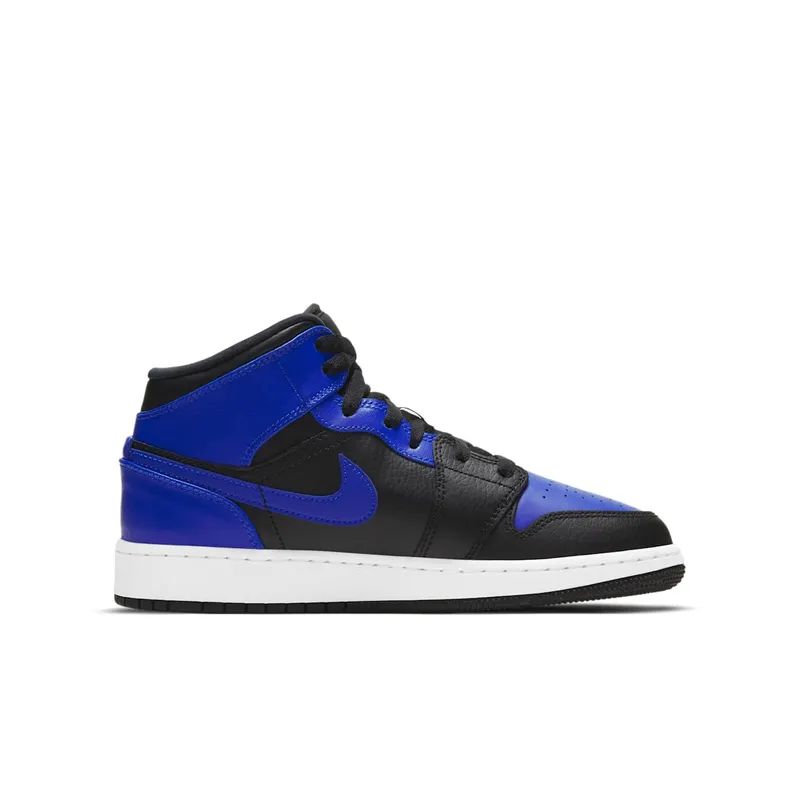 Jordan 1 Mid Hyper Royal (GS) Black/Hyper Royal/White (554725-077)