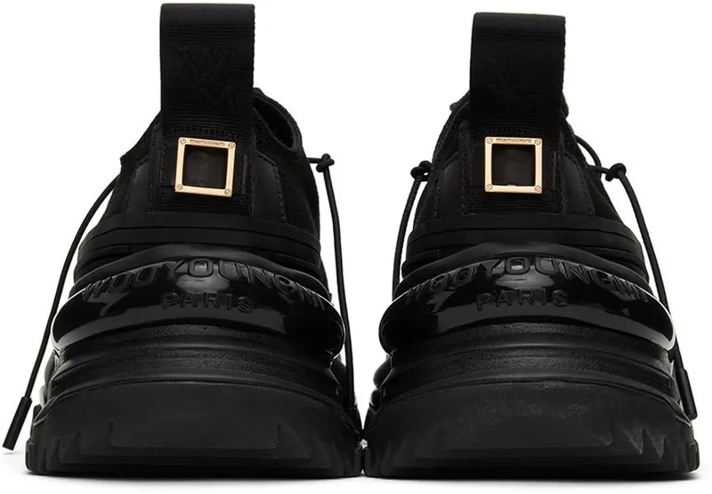 Wooyoungmi Black Double Lace Low-Top Sneakers (W221SU02)