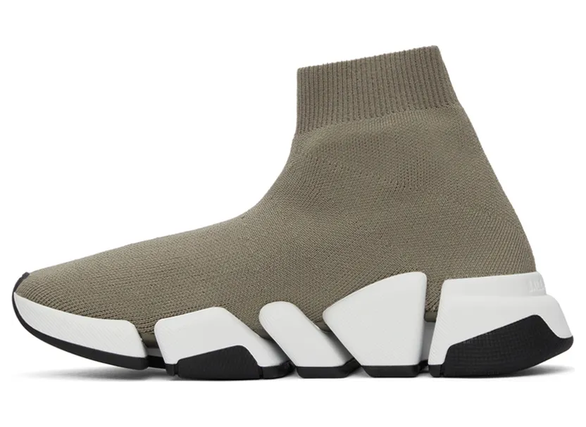 Balenciaga Taupe & White Speed 2.0 Sneakers (617196 W2DB2) (3)
