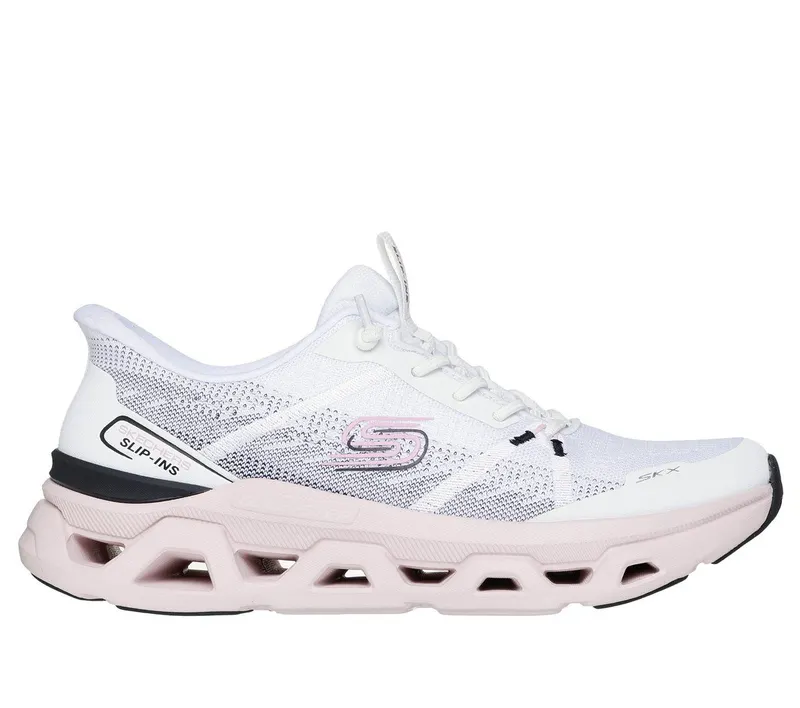 Skechers Slip-ins: Glide-Step Altus – Fast Lane – White / Black / Pink – “White” (150513 WBPK)