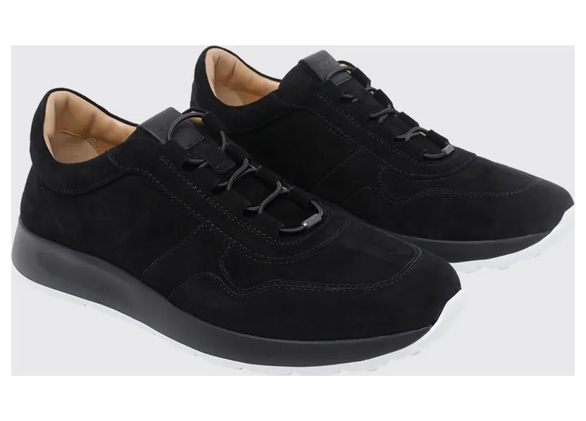 Tod’s Red Dot Suede Calfskin Slip-On Sneakers with Elasticated Laces Black (XXM79K0IP51U7Z9999)