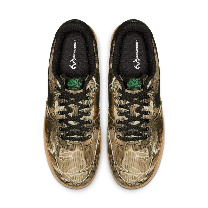 Nike Air Force 1 Low Realtree Black Black/Black-Aloe Green-Gum Medium Brown (AO2441-001)