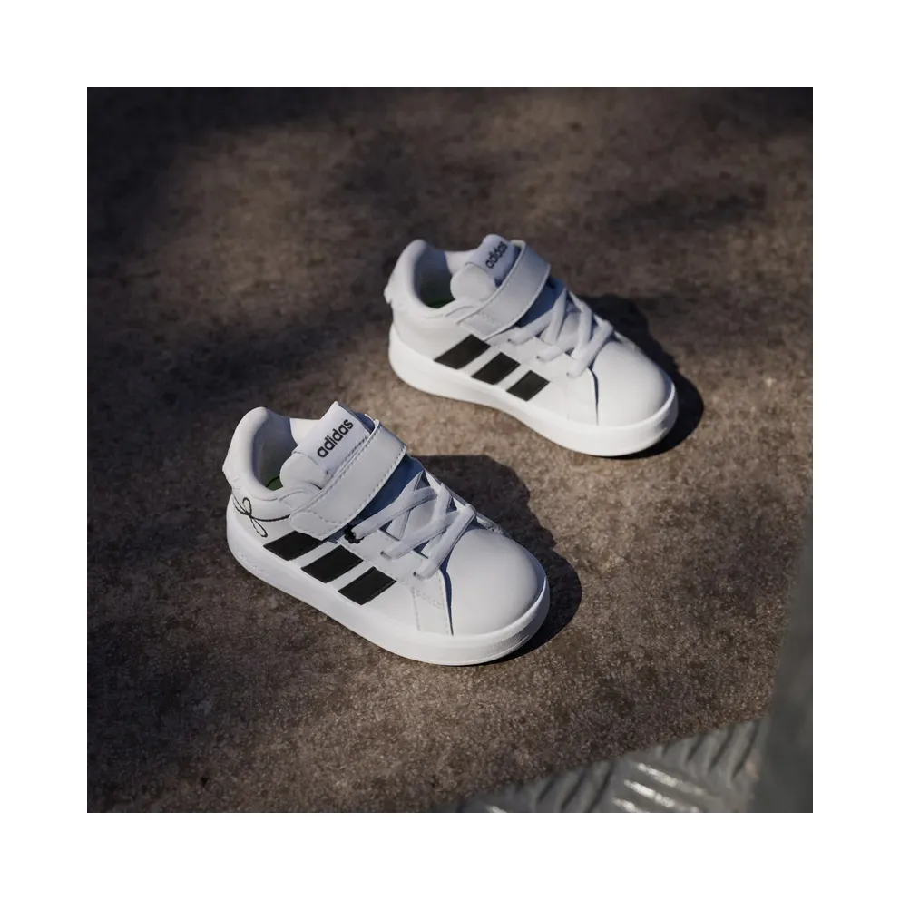 Adidas GRAND COURT 3.0 Shoes PEUTERS Girls Cloud White / Core Black / Hi-Res Yellow (KH9781)