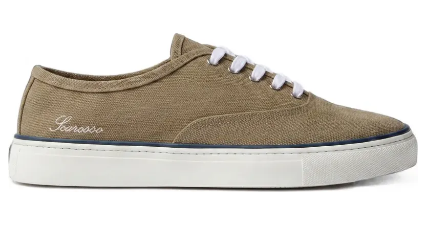 Scarosso Sirio cotton sneakers – Beige (SIRIOSNEAGREKNIT)