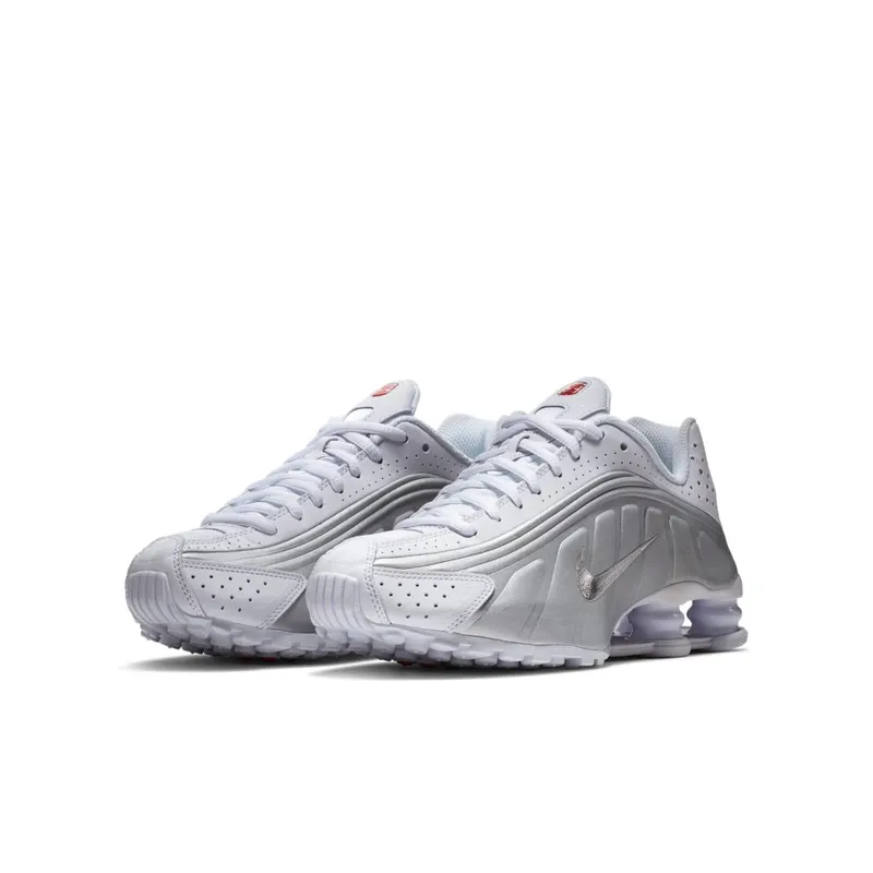 Nike Shox R4 White Metallic Silver (GS) (BQ4000-100)