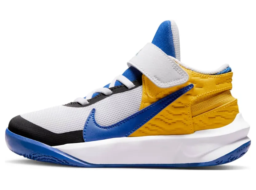 Nike Team Hustle D 10 FlyEase White Yellow Ochre Game Royal (DZ2761-141)