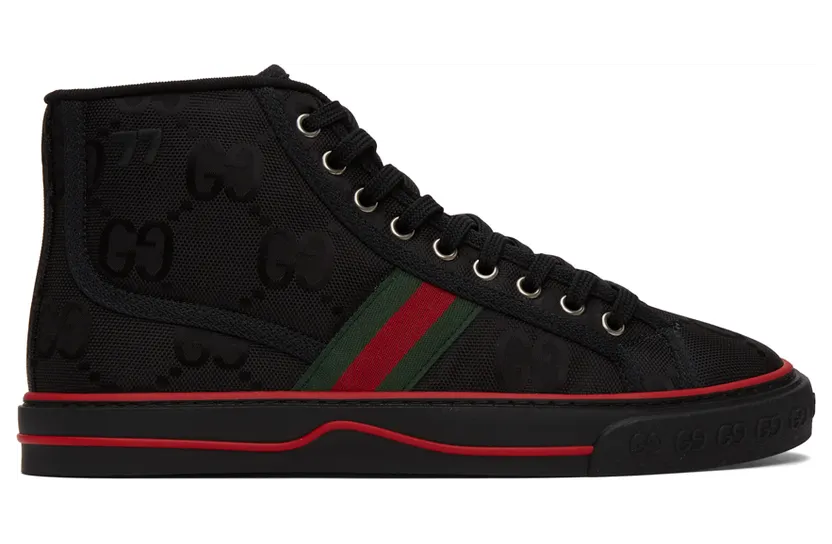 Gucci Black ‘Gucci Tennis 1977’ Off The Grid High-Top Sneakers (628717 H9H80)