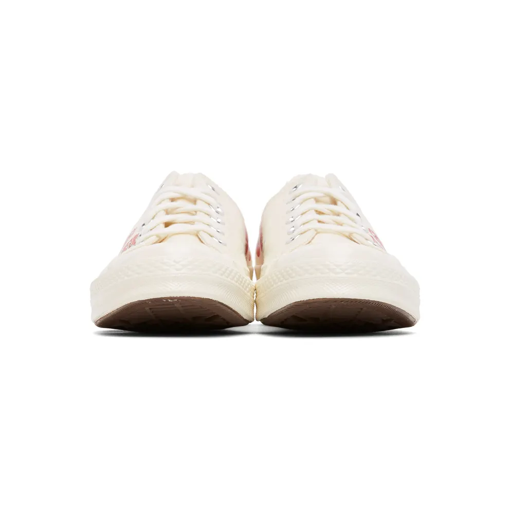 Comme des Garçons Play Khaki Converse Edition Multiple Hearts Chuck 70 Low (P1K117)