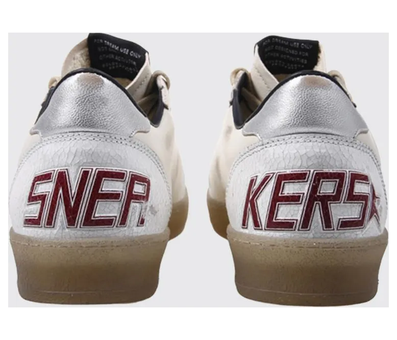 Golden goose Ball Star Low-Top Nappa and Crackle Leather Sneakers with Distressed Effect White (GMF00117F00874215987) (2)