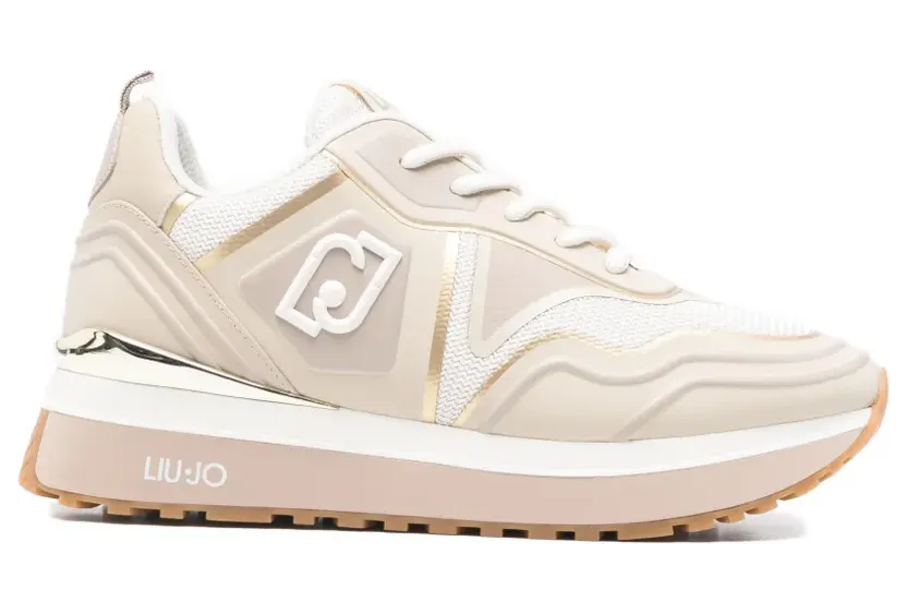 LIU JO Maxi Wonder Tech sneakers met logodetail – Beige (BA6021TX519)