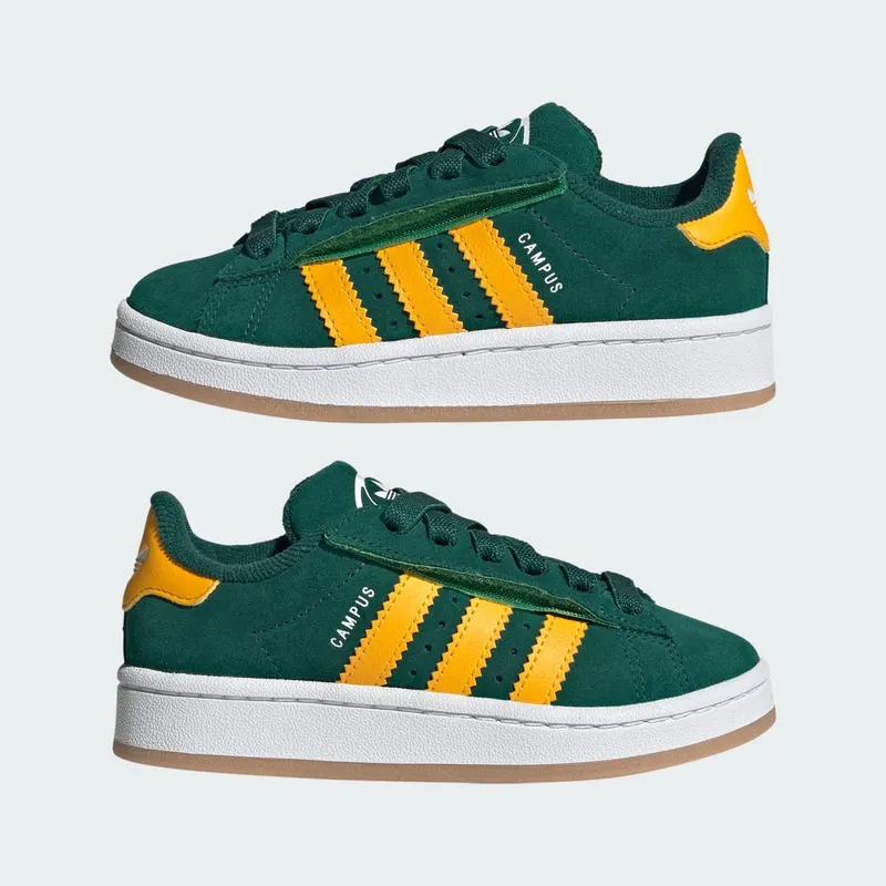 Adidas Campus 00s Comfort Closure Elastic Lace Kids Collegiate Green / Crew Yellow / Cloud White (JR7421)