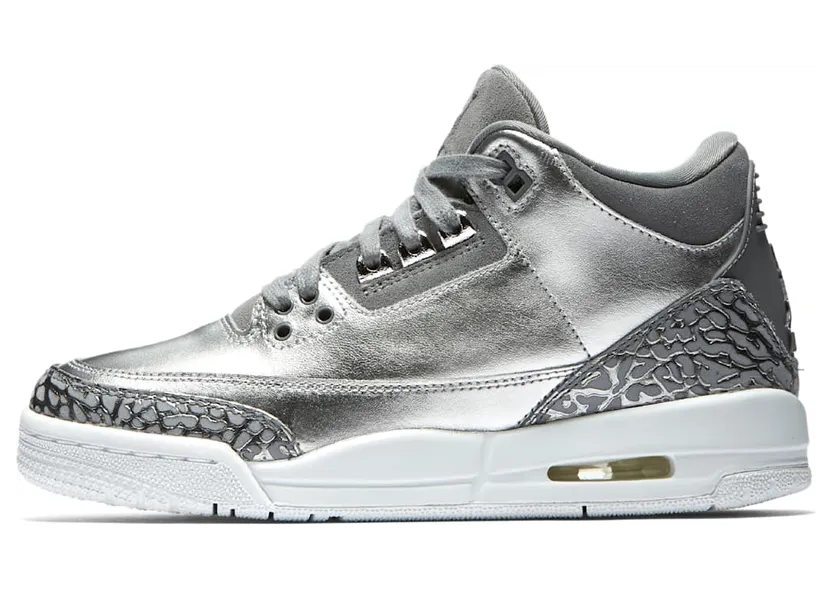 Jordan 3 Retro Premium Heiress Metallic Silver (GS) “Metallic Silver / White / Cool Grey” (AA1243-020)