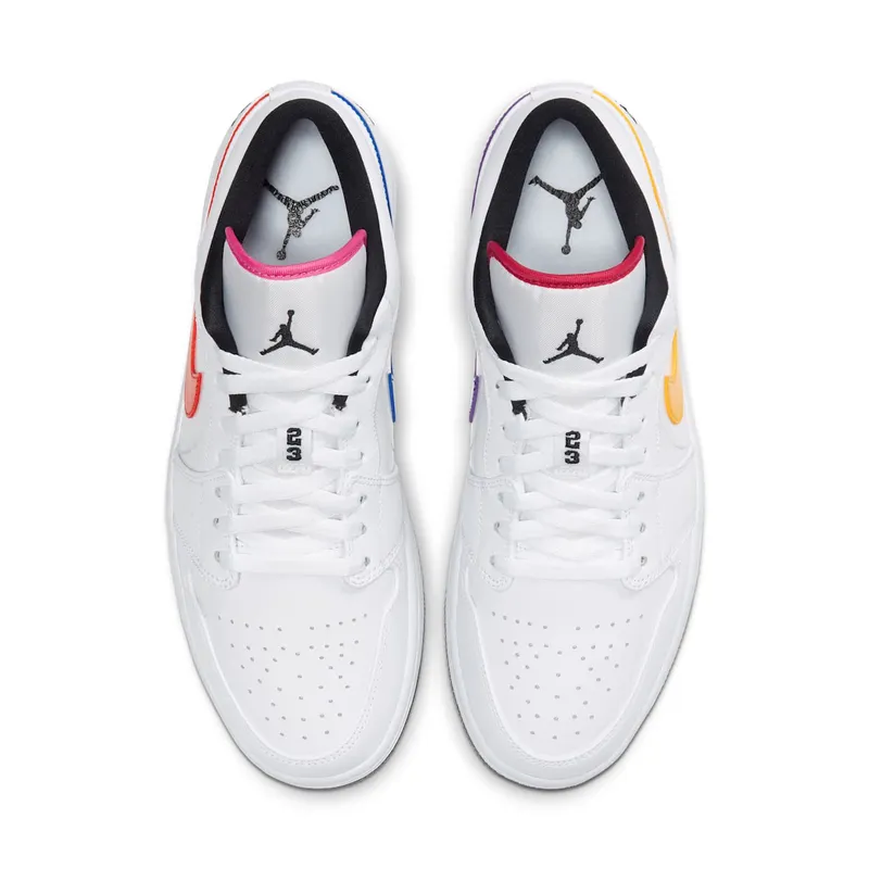 Jordan 1 Low White Multi-Color White/Multi-Color-Black (CW7009-100)