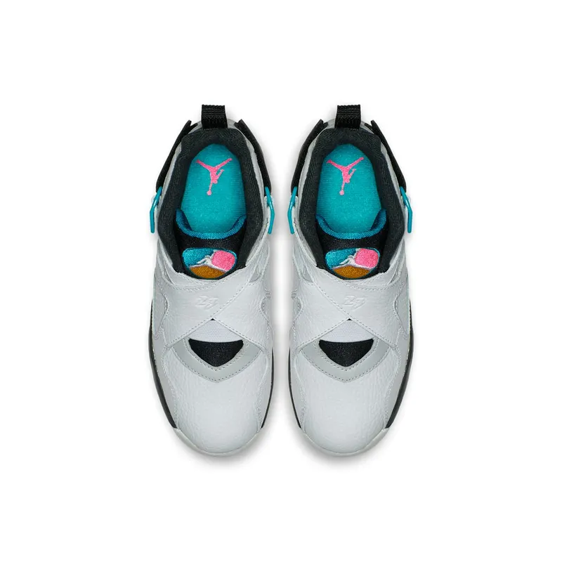 Jordan 8 Retro South Beach (PS) White/White-Turbo Green-Neutral Grey (305369-113)