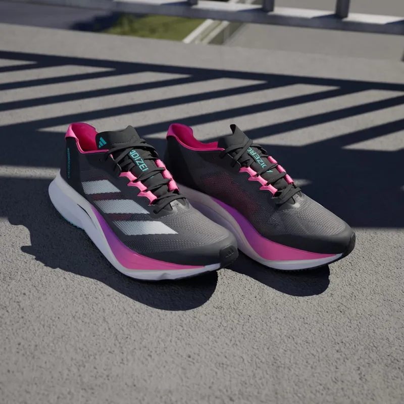 Adidas Adizero Boston 12 Grey Five / Crystal Jade / Lucid Pink (JI4481)