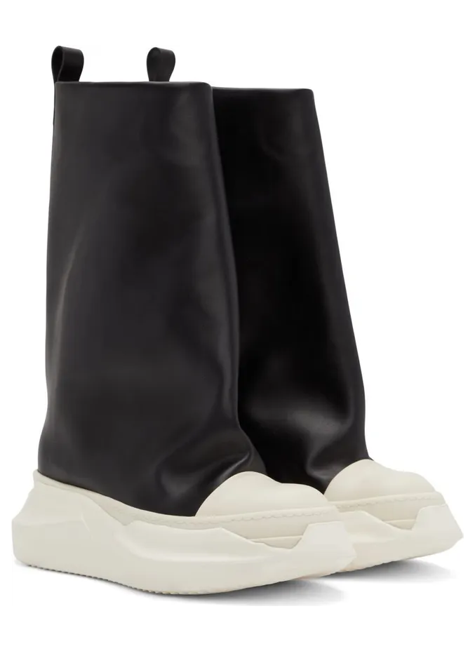 Rick Owens Drkshdw Black Faux-Leather Sneakers (DU01B7814 VL) (4)