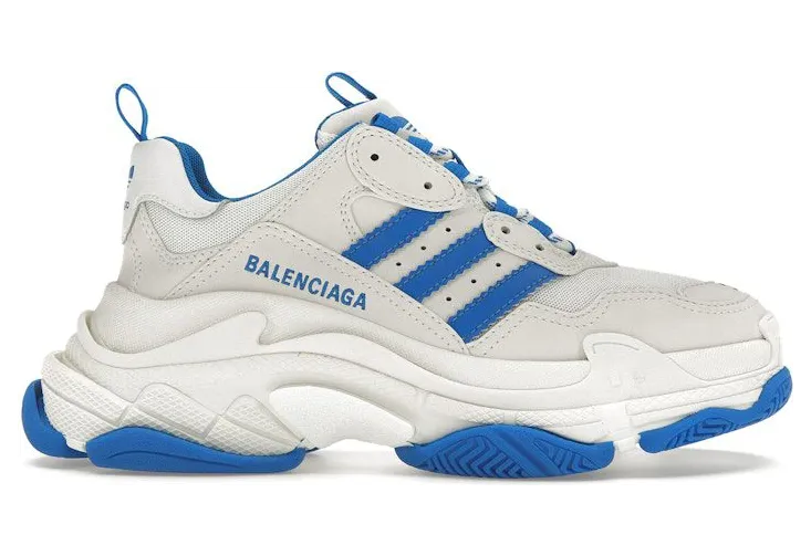 Balenciaga x adidas Triple S White Blue (712764W2ZB39040)