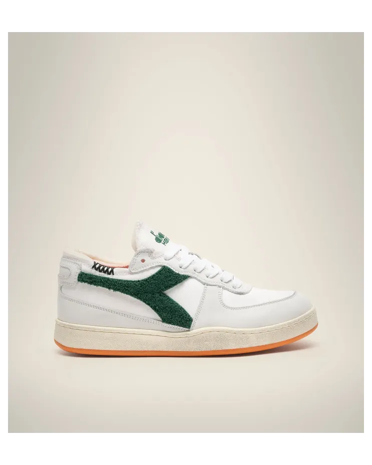 Diadora Mi Basket Row Cut Terry Bianco / Verde Eden (201.178542-C7213)