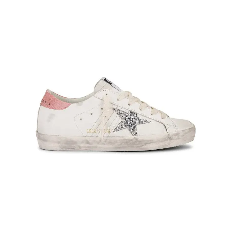 Golden Goose Super-Star White Silver Glitter Pink (GWF00101.F006200.11115)