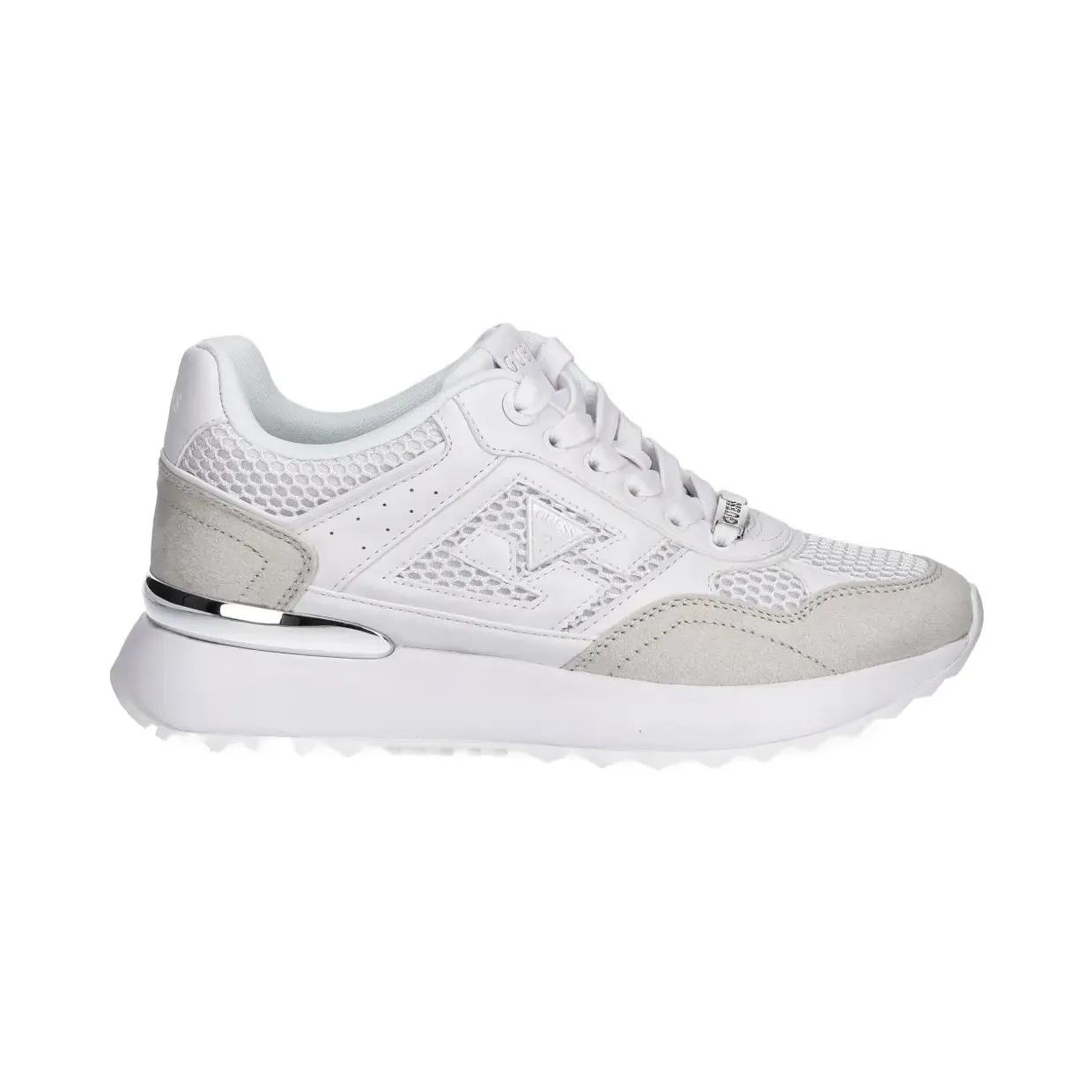 Guess Usa met plateauzool en mesh vlakken “White” (FLTKORELE12)