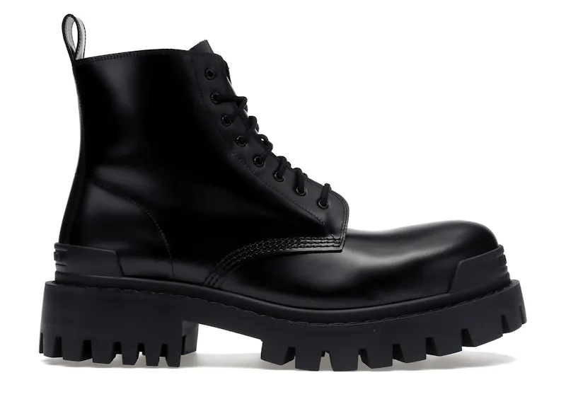 Balenciaga Strike 20mm Lace Up Boot Black (589338WA9601000)