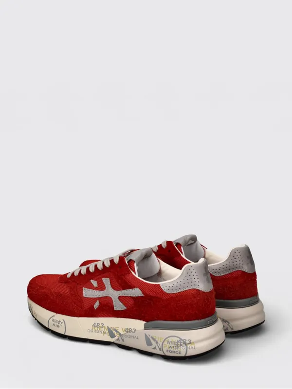 Premiata Mick Used Suede and Mesh Sneakers Red (MICK018270) (2)