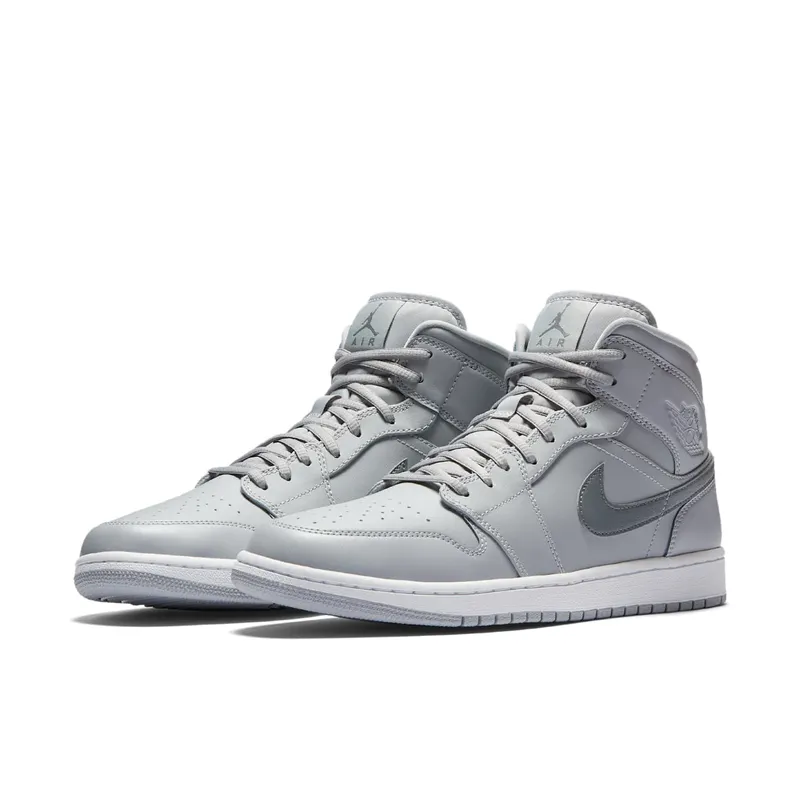 Jordan 1 Retro Mid Wolf Grey Cool Grey Wolf Grey/Cool Grey-White (554724-033)