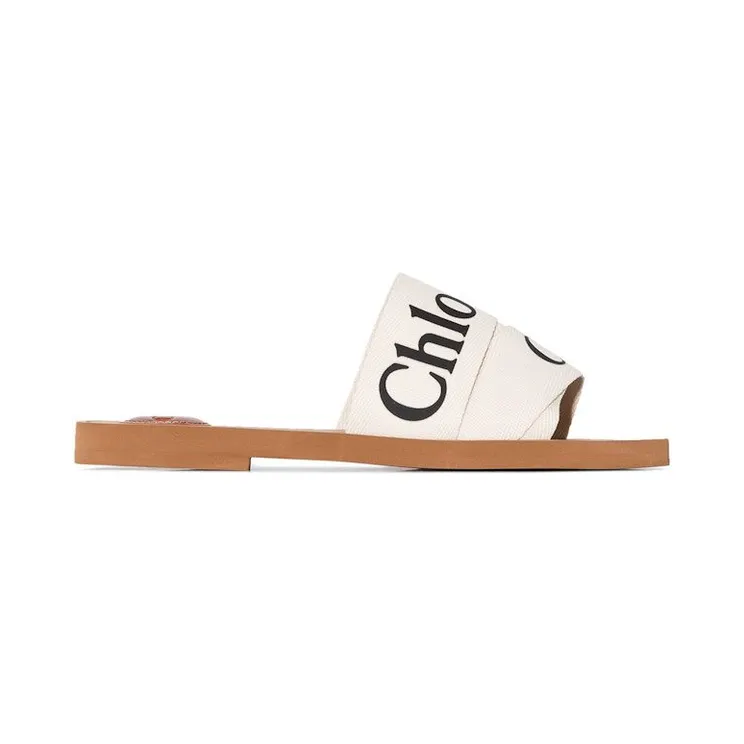 Chloé Woody Open-Toe Sandals White (CHC22U188Z3 101)