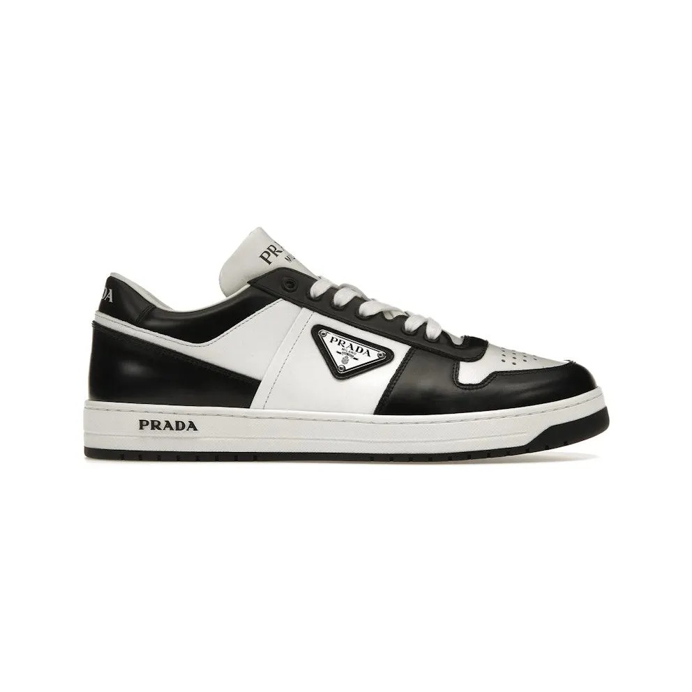 Prada Downtown Leather Low Top Sneakers White Black (1E792M_3LKG_F0964)