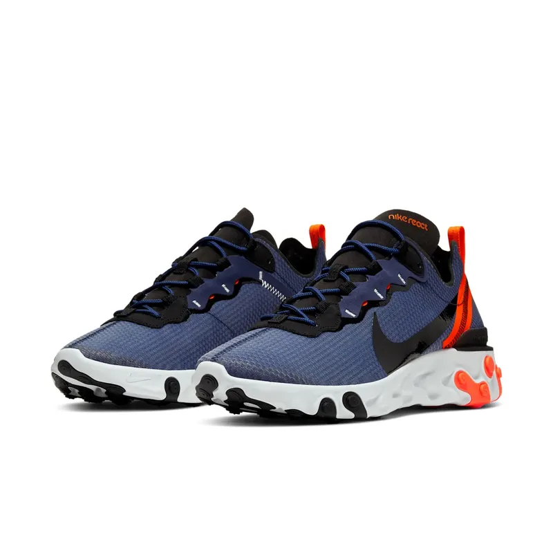 Nike React Element 55 SE Midnight Navy Total Orange Midnight Navy/Total Orange-Summit White-Black (CI3831-400)
