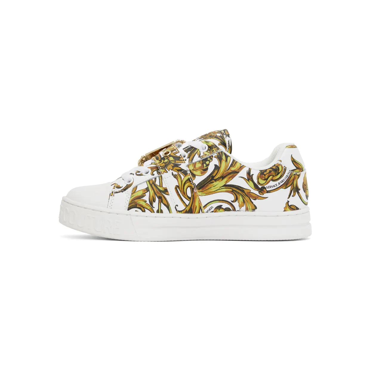 Versace Jeans Couture White Print Court Low-Top Sneakers (E72VA3SK9EZP092) (3)
